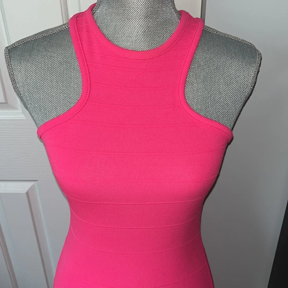 New Sexy Hot Pink Bodycon Dress Small - Picture 2 of 7